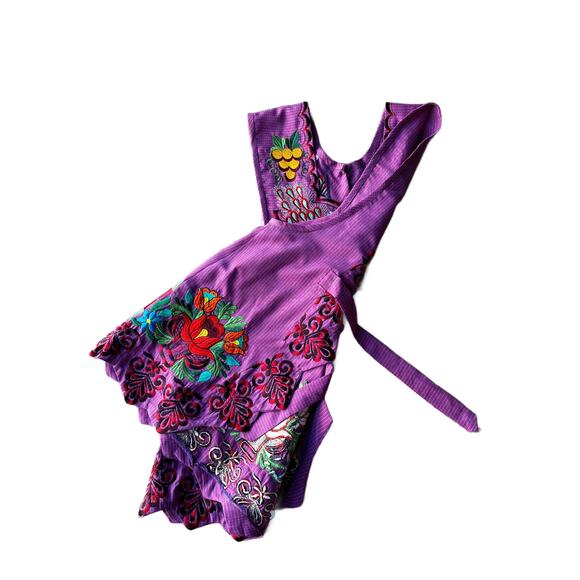 Mexican Folkloric apron embroidered  one of a kind mexico todo corazon - Picture 8 of 8